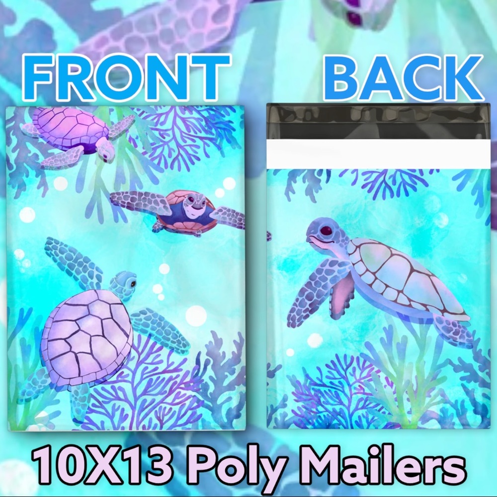 50 10X13 Poly Mailers Turtles Ocean Shipping Bags Envelopes Bags PRICE IS FIRM - Picture 5 of 9